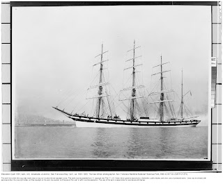 Black and white photo of vessel on the water