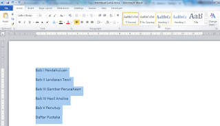 Judul di Microsoft Word