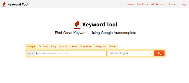 KeywordTool.io free Keyword researching tool