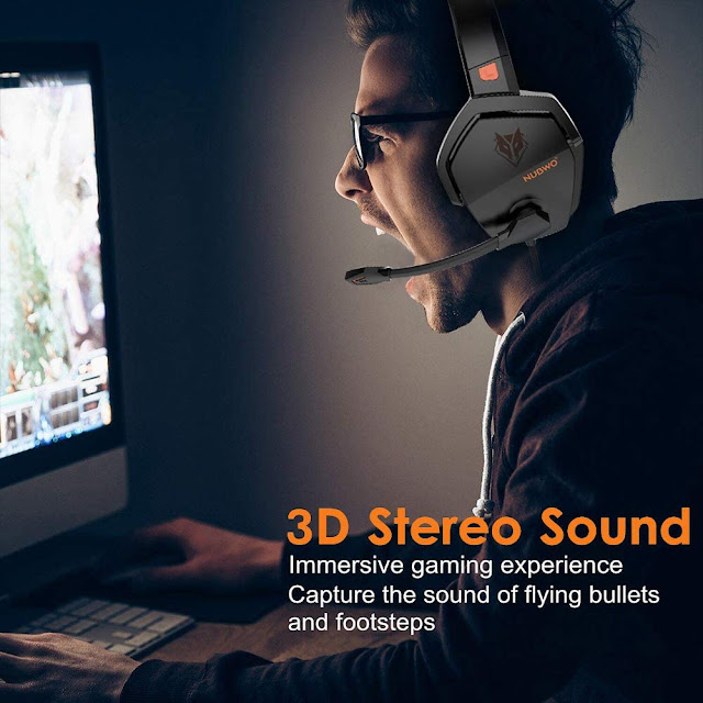 NUBWO N16 Stereo Gaming Headset with Noise Canceling Mic, Work from Home Headphones with mic for PS5, PS4, Xbox One, Nintendo Switch Lite, PC, Laptop, Mac