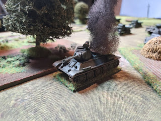 The Germans open fire and destroy a T-34