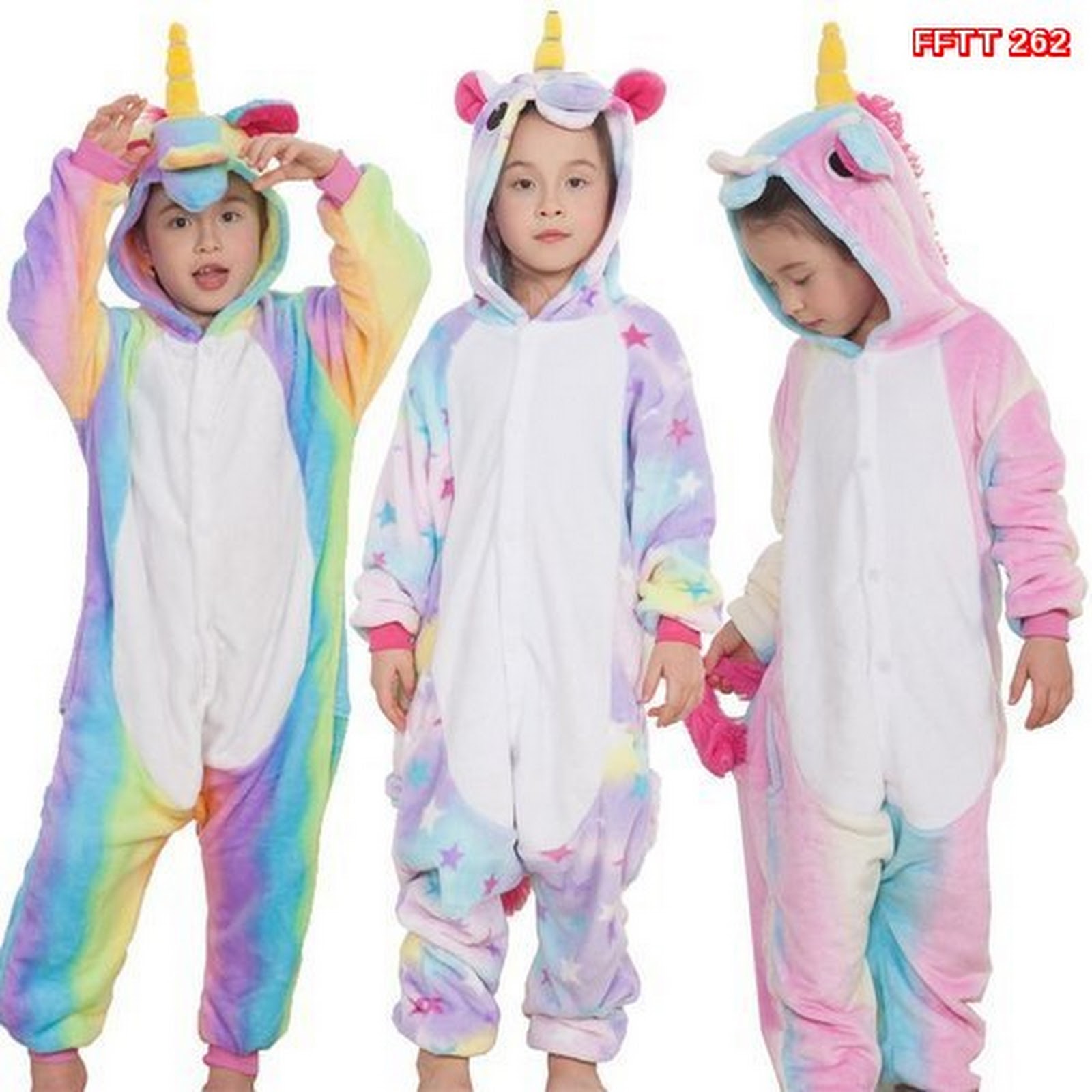 FFTT 262 Model Piyama Onesie Kostum Cosplay Bentuk Kid Unicorn