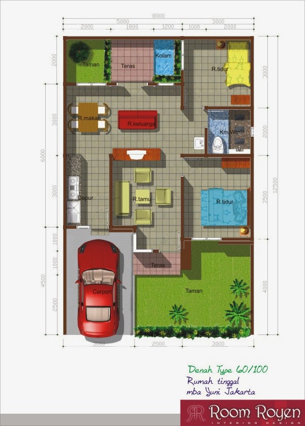 20 Denah dan 20 Gambar  Rumah  Tipe 60 Minimalis Modern 2021 