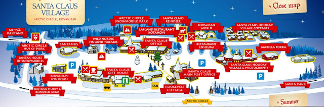 Mapa de Santa Claus Village, Rovaniemi, Finlandia
