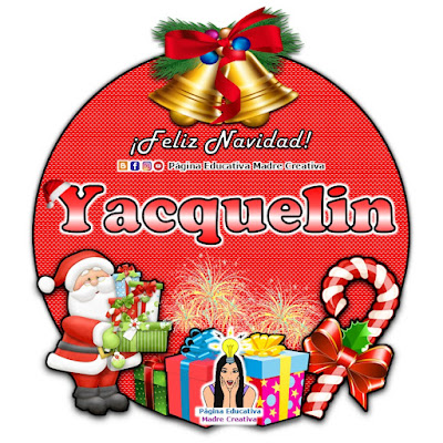 Nombre Yacquelin - Cartelito por Navidad nombre navideño