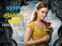 emma watson birthday, photo emma watson in yellow dress along holding a red rose