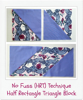 No Fuss Half Rectangle Triangle HRT Technique by www.madebyChrissieD.com