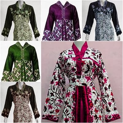  Model  Baju  Batik Gamis Muslimah  untuk Lebaran 2014 