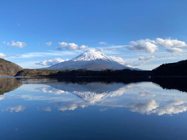 Beautiful Fuji behind Lake Shoji