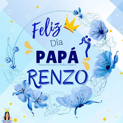 Solapín Feliz Día del Padre - Nombre Renzo para imprimir gratis