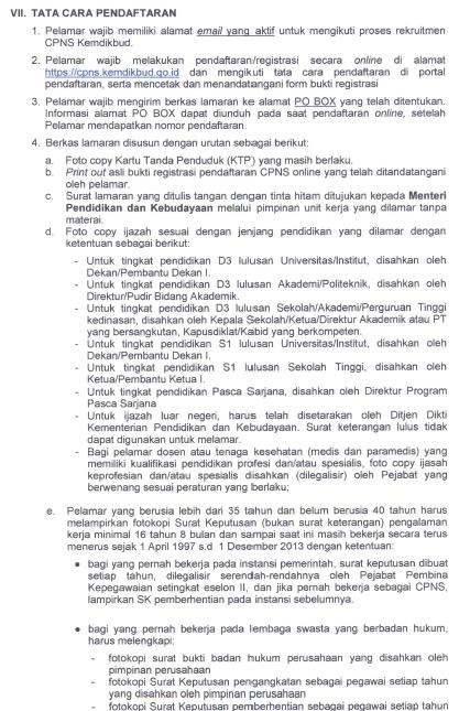 Berikut adalah bagan file dari pendaftaran cpns Kemdikbud 2013 terbaru 