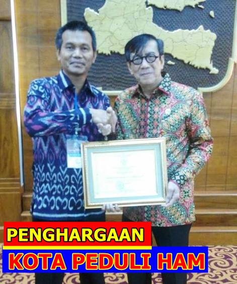 Kota Pariaman Terima Reward Sebagai Kota Peduli HAM, Dari Menkumham Yasonna Laoly