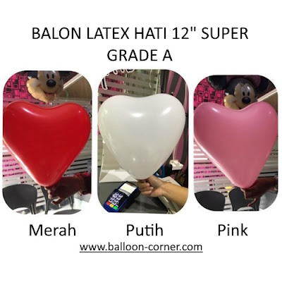 Balon Latex Hati 12 Inch SUPER GRADE A