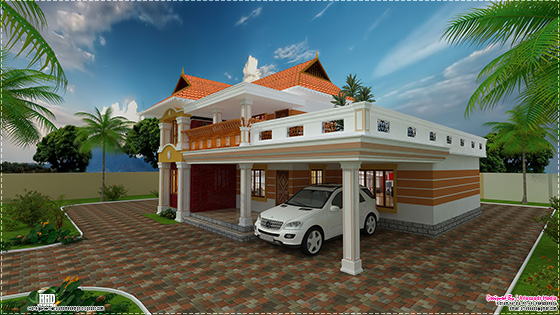 beautiful villa elevation