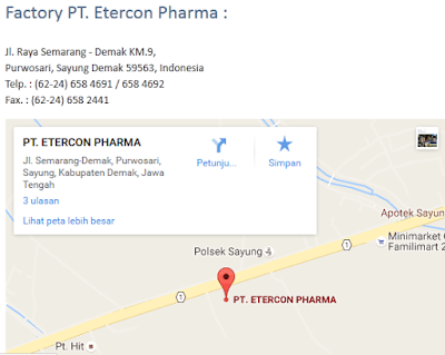 Lowongan Kerja Daerah Demak Terbaru 2016 PT ETERCON PHARMA