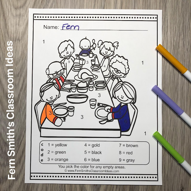 Click Here to Download These Thanksgiving Know Your Numbers and Know Your Colors Color By Code Worksheets for Your Classroom Today!