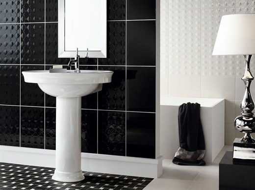 Black And White Tile Bathroom