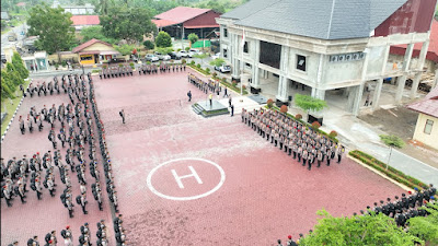 Dirlantas Polda Aceh Pimpin Apel Pergeseran 846 Personel Pengamanan TPS Polres Aceh Timur