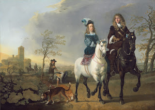 Aelbert Cuyp - lady and gentleman on horseback,1655.