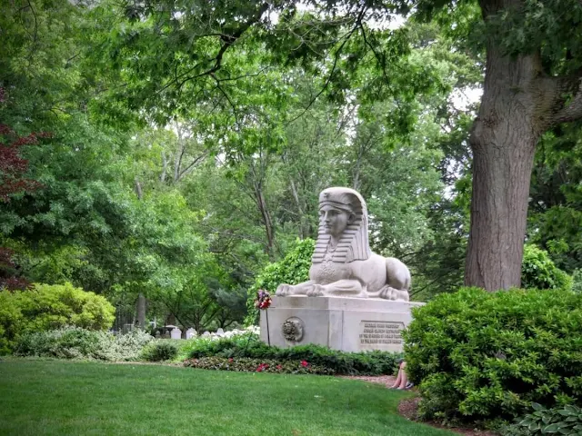 The Sphinx of Mount Auburn Cemetery in Cambridge, Massachusetts