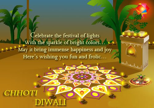 Chhoti Diwali wallpaper with message, sms in English