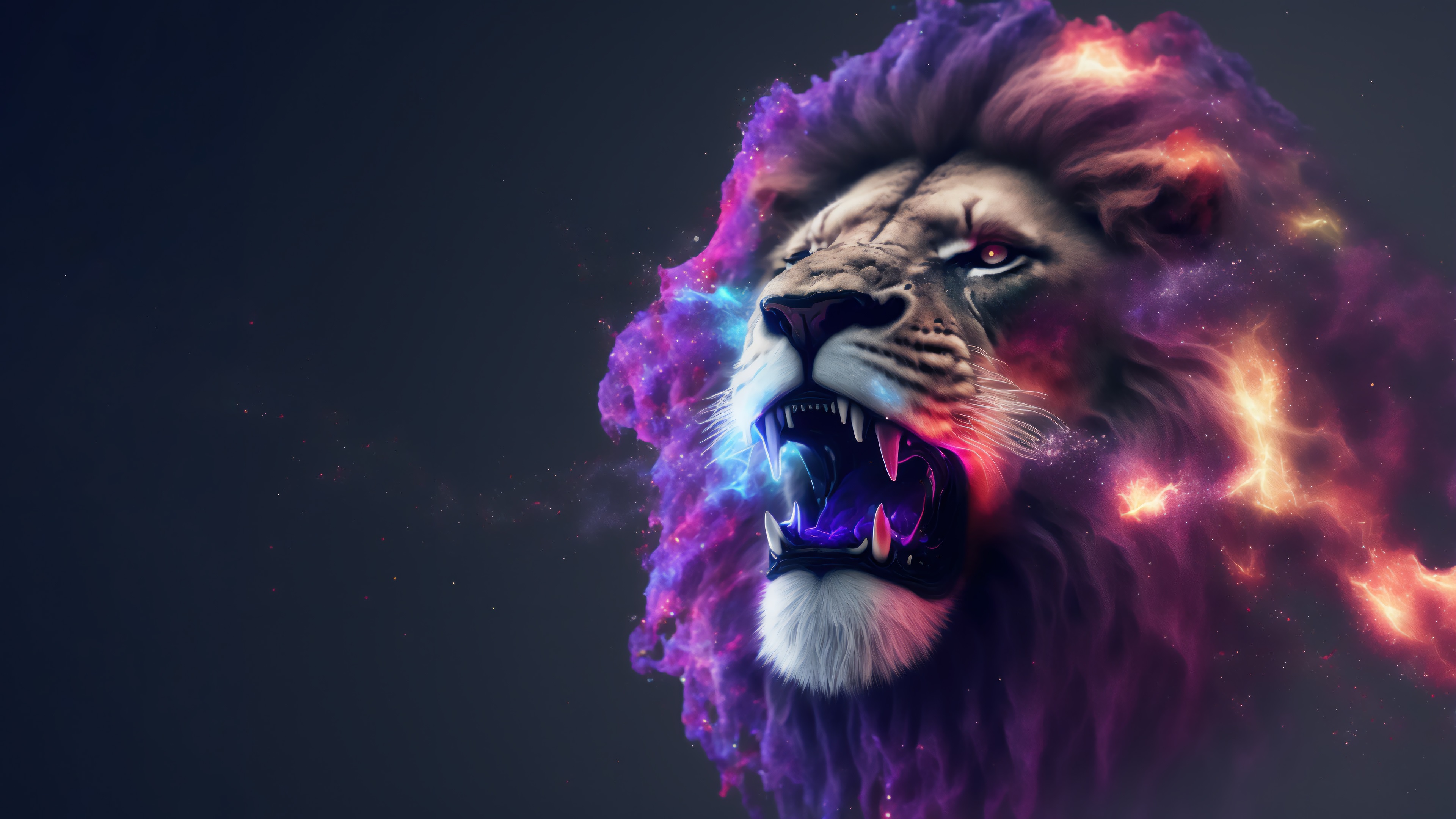 Lion Roar Colorful Art 4K Desktop PC