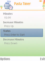 Pasta Timer for Nokia S60 3rd edition