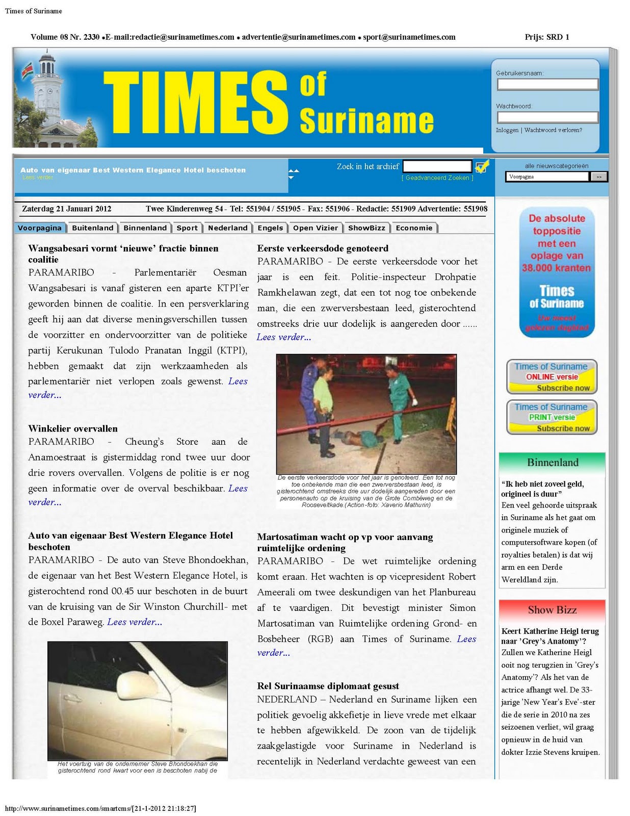 Freelance in Suriname: Journalistieke ethiek ver te zoeken bij Times    freelance zoeken