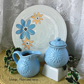 Vintage, Paint and more... dollar store and thrift dishes custom painted to blend with decor