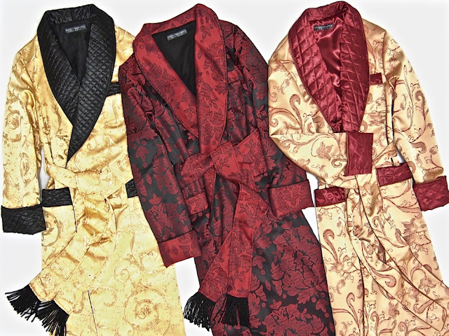 Mens paisley silk dressing gown