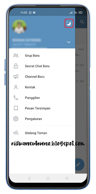 Setting mode gelap telegram