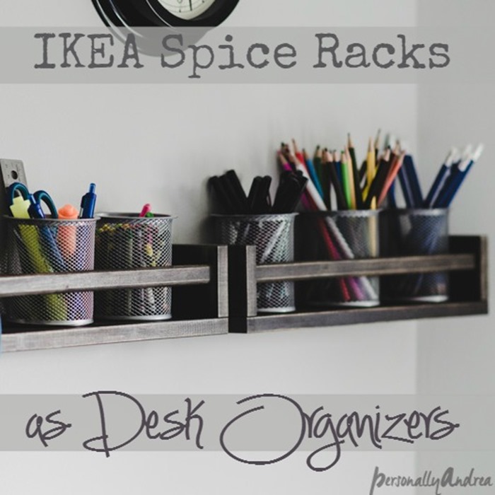 IKEA Spice Rack as Desk Organizer Hack