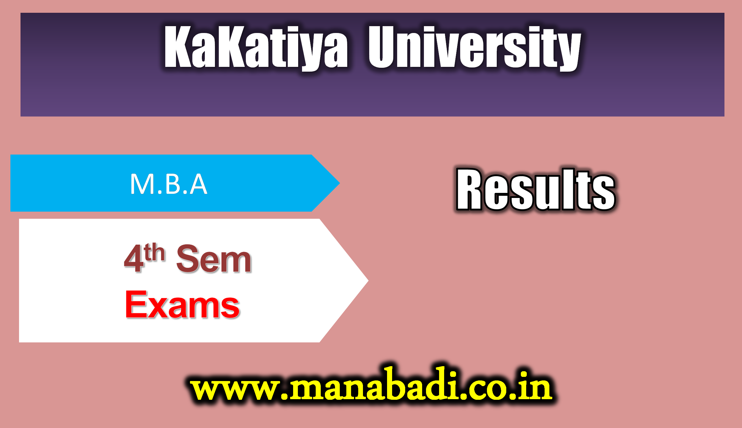 Kakatiya University M.B.A. 4th Sem Exam Sep, 2023 Results