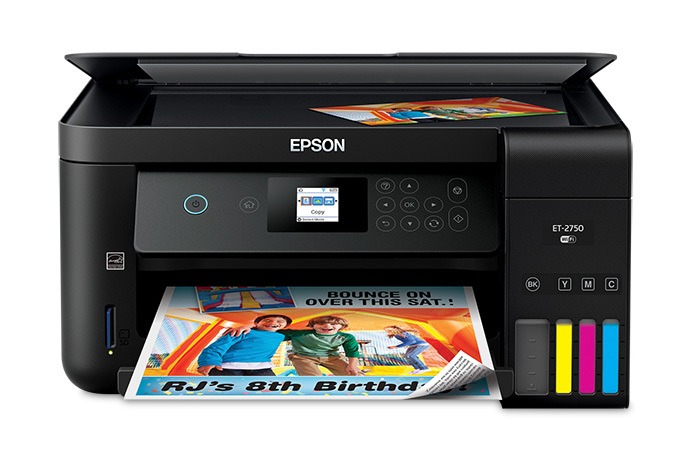 Epson Expression ET-2750 Wireless Color All-in-One Cartridge-Free Printer.
