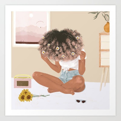 Natural hair art illustration photo.