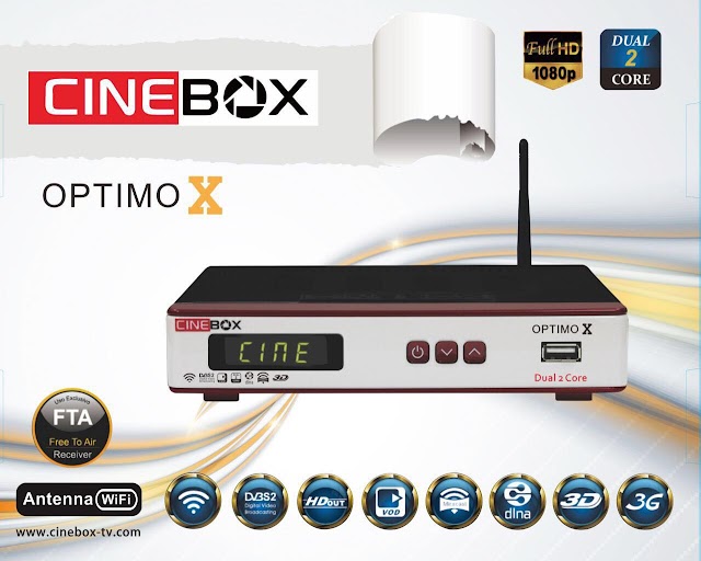 CINEBOX OPTIMO X / X2 ATUALIZAÇÃO ALTERNATIVA SKS 107W - 08/09/2019