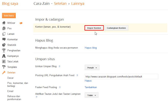 Cara Backup Semua Data Postingan Artikel Blog Terbaru