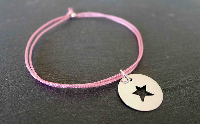 star silver and cord bracelet