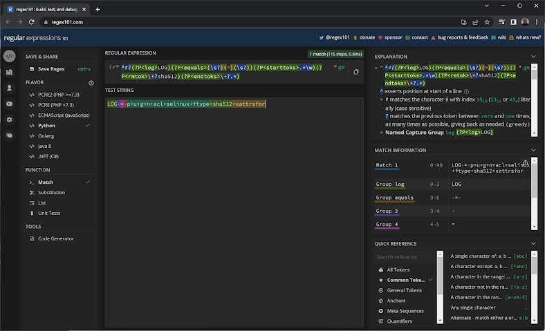 Regex101 Screen-cap