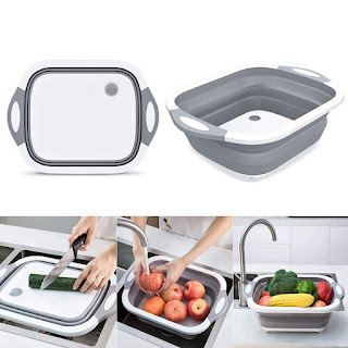collapsible cutting board and bowl camping gadgets