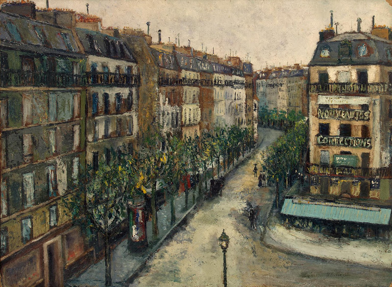 Rue Custine a Monmartre by Maurice Utrillo - Architecture, Cityscape, Landscape paintings from Hermitage Museum