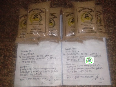 Benih padi yang dibeli Eka Sragen, Jateng. (Sebelum packing karung ).