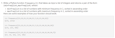 write a Python function frequency(l) that takes as input a list of integers write a Python function frequency(l) that takes as input a list of integers