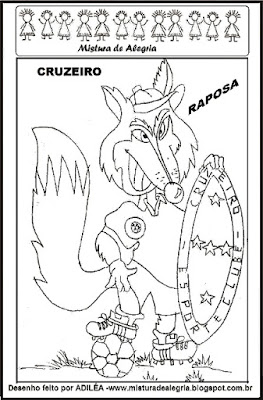 Desenho raposa mascote do cruzeiro