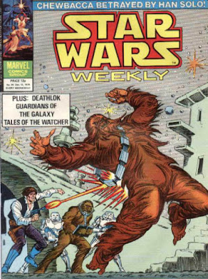 star wars weekly #94, Han Solo shoots a wookie on the back