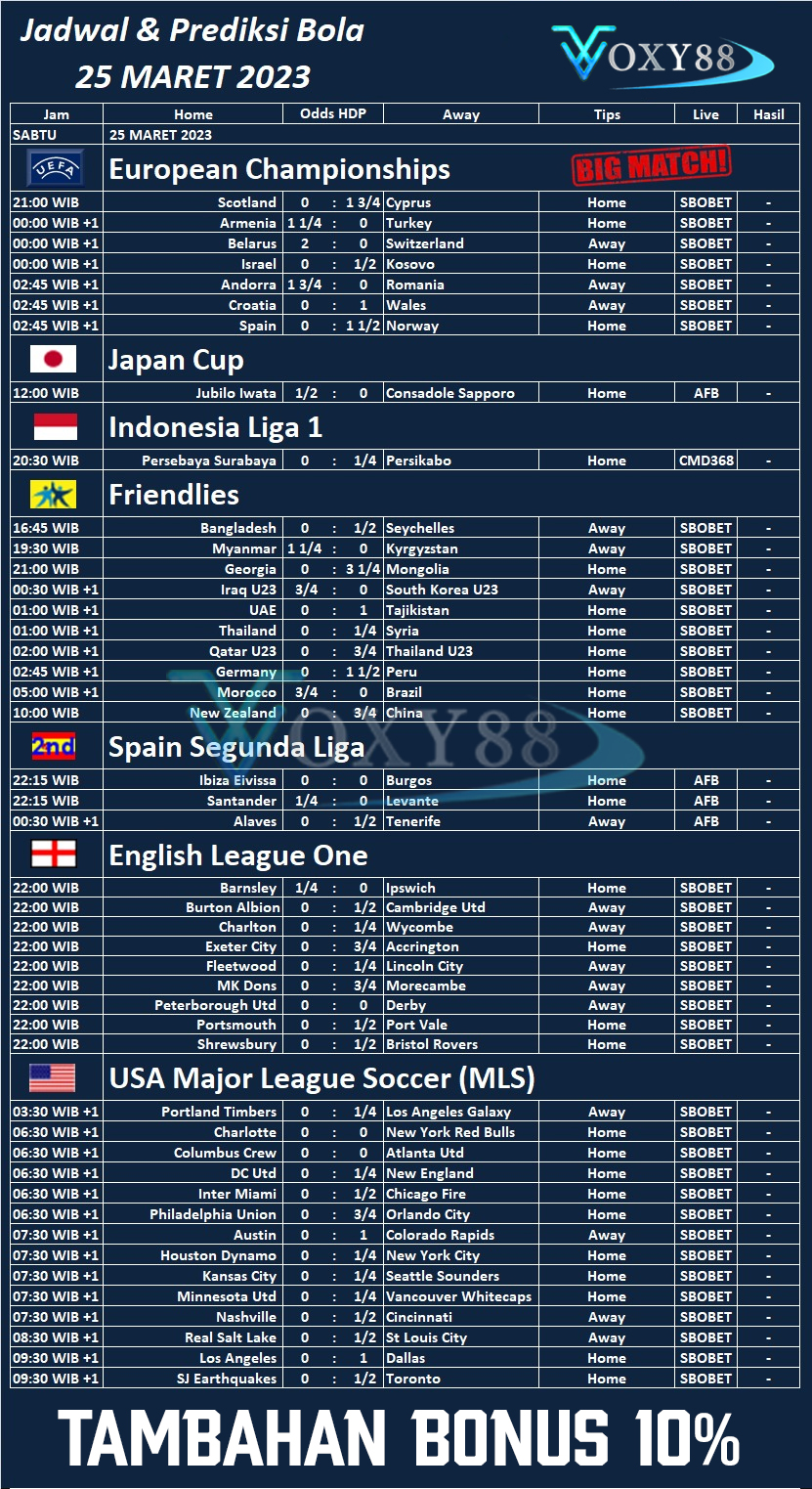 jadwal bola hari ini