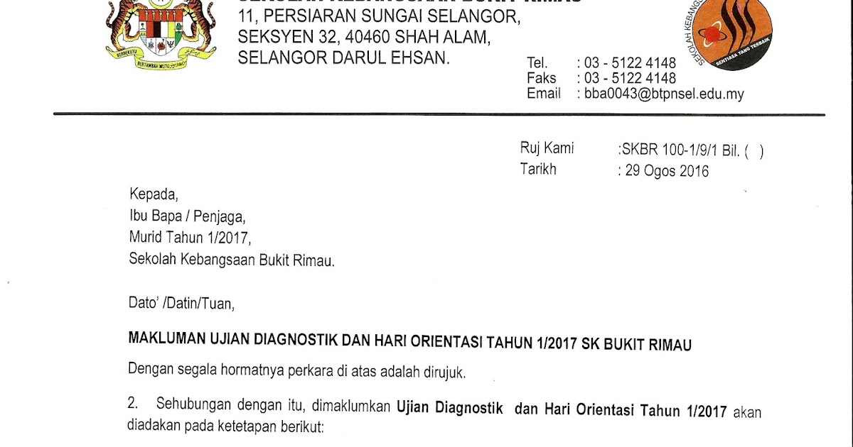 Surat Permohonan Ke Sekolah Berasrama Penuh - Kuora v