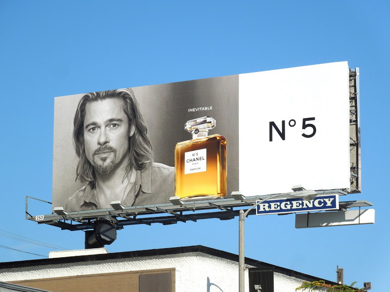 Brad Pitt Inevitable Chanel No5 fragrance billboard