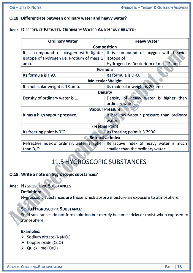 hydrogen-theory-notes-and-question-answers-chemistry-ix