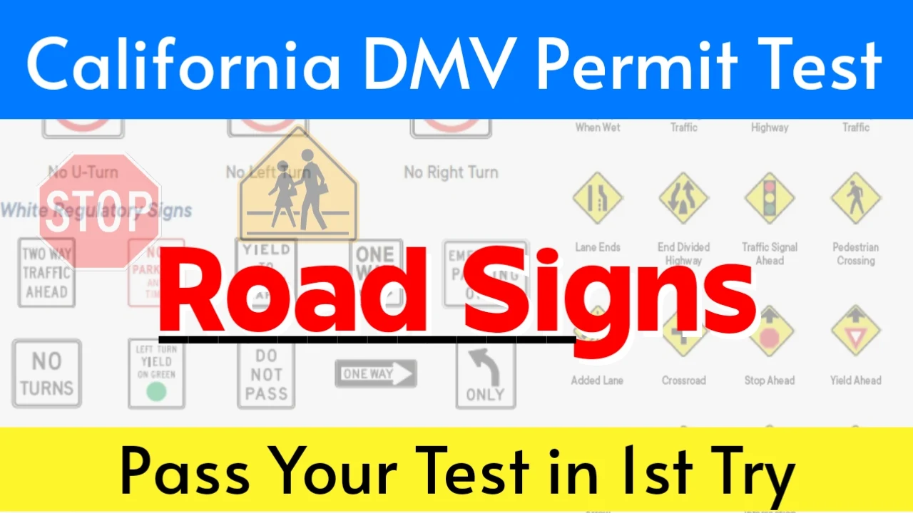 Road Signs For California DMV Permit Test 2023